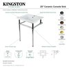 Kingston Brass 25 Console Sink with Brass Legs Single Faucet Hole, WhitePolished Nickel KVBH252276